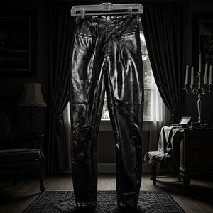 Spanx Vinyl High Rise Crop The Commando Perfect Control Sz S Black Shiny Goth